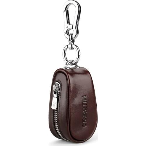 Genuine leather Leather Mens Key Bag Zipper Zero Wallet Multifunctional Waist Hanging Womens Car Key Bag