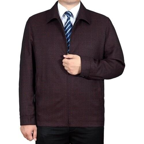 Mens High Quality Casual Jacket Men Fashion Solid color Plaid Coats 50% Off Male Turn-down Collar Overcoat