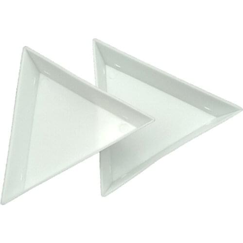 Queenme 2pcs DIY Nail Art Decoration Dotting Plastic Crystal Triangle Tray Rhinestone Diamond Stotrage Plaste Manicure tools