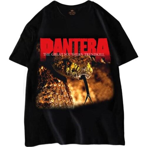 New Rock Band T Shirt High Quality Cotton Pantera Punk T-Shirt Men Black Tshirt Tops Print T Shirt Oversized T Shirt Women