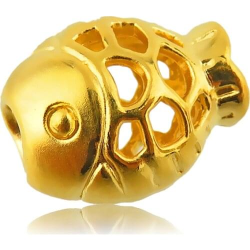 New Arrival Solid 24K Yellow Gold Bracelet 999 Gold Hollow Fish Bracelet 1.08g