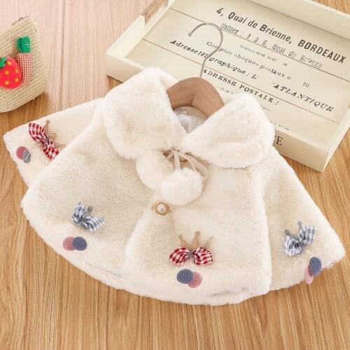 Baby Girl Clothes Winter Jacket Girl Cute Jacket Childrens Wool Sweater Plus Velvet Thick Warm Plush Baby Jacket