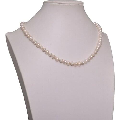 Wholesale Size For 6-7mm White Pearls Beads For Making Diy Freshwater White Pearls Necklace 16inch H641