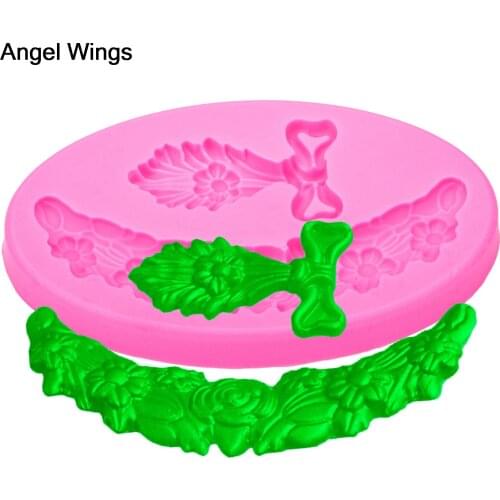 Food grade silicone mold 3D Reverse forming Fondant Cake Lace for Polymer Clay Chocolate Pastry Decoration Tools F1267