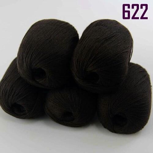 Sale New 5 X50g Balls High Quality 100% pure cashmere luxury warm soft hand knitting Yarn 233-622-5 Brown
