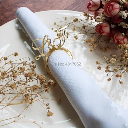 Personalized Initials Napkins. Wedding Table Napkin Ring ,Wedding Rings Napkin. Acrylic Napkin Ring. Wood Napkin Ring