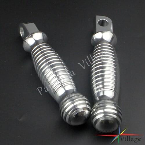Silver Motorcycle Rough Crafts CNC 10mm Mount Footrest Cafe Racer FootPeg for Harley Sportster XL 883 1200 48 Custom Bobber
