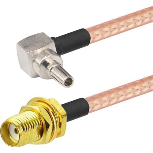 2 Pieces RG316 30cm TS9/CRC9 Male Plug Right angle to SMA Female Jack Connector Pigtail Extension Cable