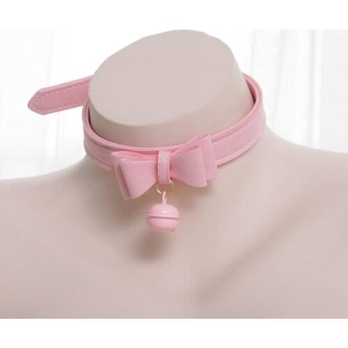 Cute Handmade Sexy Rivet Metal PU Leather Collar Bell Choker for Women Slave Costume BDSM Bondage Necklace Neckband Sex Toys Hot