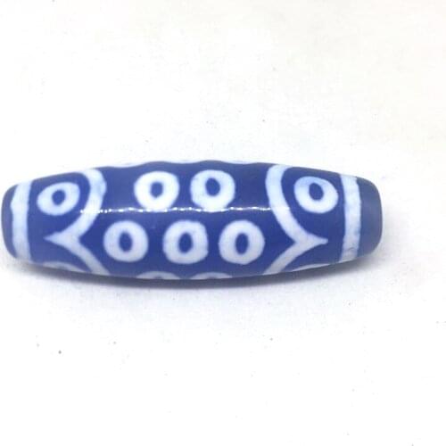 Blue Color Natural Agate Stone Different Patterns Amulet 21 eyes Tibetan Dzi Beads Natural Blue Agate Stone Jewelry Making