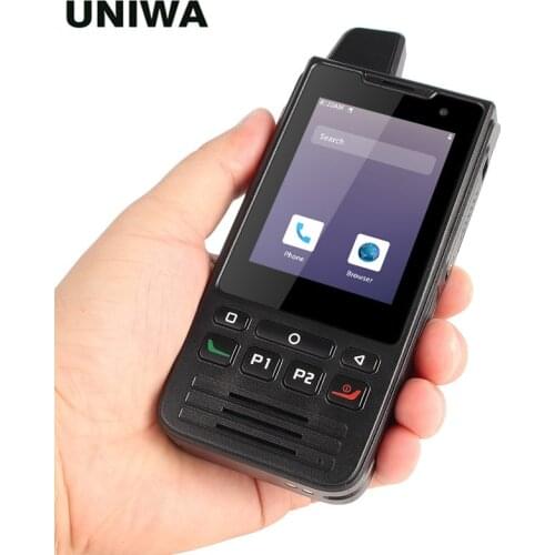 Android 9.0 UNIWA F60 4G Smartphone Zello Walkie Talkie 1GB RAM 8GB ROM Moblie Phone IP68 PTT Touch Screen FM Radio GPS SOS Wifi