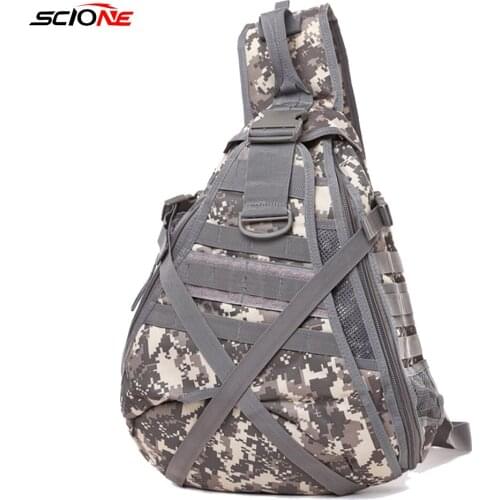 Sports Chest Bag for Men Women Fishing Bag Waterproof Military Tactical Shoulder Bags Hiking Outdoor Sling Sack Mochia XA228G