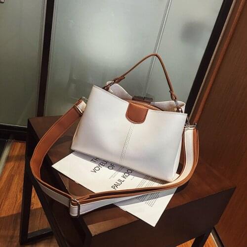 Messenger bag Women Bucket Shoulder Bag large capacity vintage Matte PU Leather lady handbag Luxury Designer bolsos mujer Black