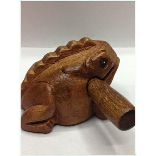 Thailand woodcarving handicraft Frog Toad, frog sound when you beat him, wooden toys, souvenirs(A222)
