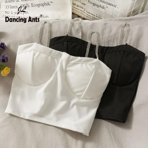 Camis For Women Outwear Woman Sequins Vest Tank Tops Spaghetti Strap Crop Top New Short Female Casual French Chic Slim Camisole