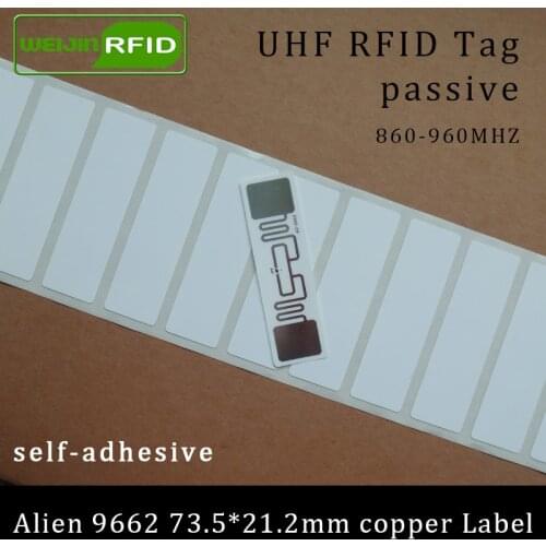 UHF RFID tag Alien 9662 printable copper paper label 915mhz 900mhz 868mhz 860-960MHZ Higgs3 EPC 6C adhesive passive RFID label