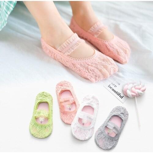 Spring Summer Baby Girls Lace Ultra-Thin Mesh Crystal Socks Boat Socks Solid Color Invisible Socks kids socks