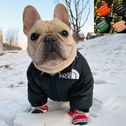 Winter Dog Clothes Down Jacket Padded Warm Dog Pet Parka Dog Face Coat Jacket Down Chihuahua Bulldog Teddy Puppy Winter Outfit