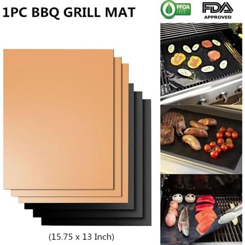 1PC Non-stick BBQ Grill Mat Baking Mat BBQ Liner Grilling Sheet Heat Resistance Easily Cleaned Outdoor Cooking Tools 40 x 33cm