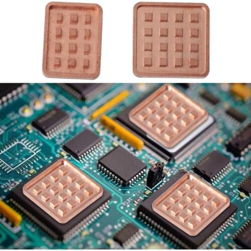 5PCS Copper HeatSink Adhesive Back Heatsink Cooler for VGA GPU Miniature Radiator DDR3 RAM Memory IC Chipset Cooling Accessories