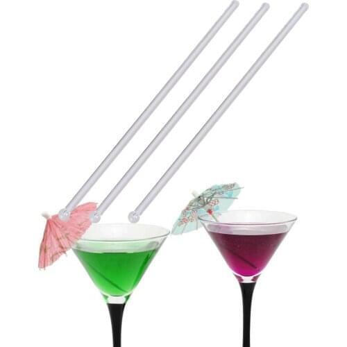 50pcs Transparent Cocktail Drink Bar Muddler Stirring Mixing Sticks Ladle Stirrer Swizzle Stick Coffee Cocktail