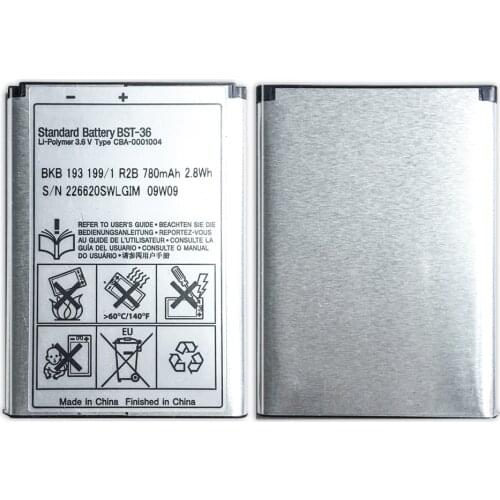 Battery BST-36 For Sony Ericsson J300 K510i Z550a K310 J300C X0001 Z550C K320 K310i W200 Z550i Z558 K310c K510c 780mAh