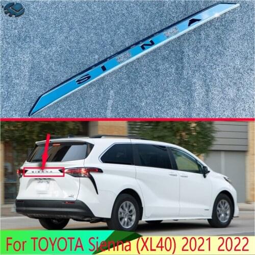 For TOYOTA Sienna (XL40) 2021 2022 Car Accessories ABS Chrome Rear Boot Door Trunk Lid Cover Trim Tailgate Garnish