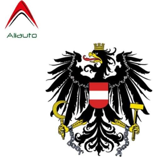 Aliauto Cool Car Sticker Funny Austria Flag Coat of Arms Vinyl Decal Cover Scratches for Ford Focus Audi A3 Bmw e46,10cm*10cm