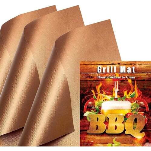 Non-Stick BBQ Grill Mats 40x33cm Baking Mat Reusable PTFE Grilling Liners Cook Pad Outdoor Picnic Cooking Barbecue Oven Tools