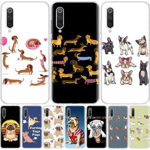 Dog Yoga Funny Cute Puzzle Phone Case For Xiaomi Mi 11 9 8 A3 A2 A1 CC9 E 9T 10T Note 10 Lite F2 Pro F3 X3 6X 5X F1 Coque Cover