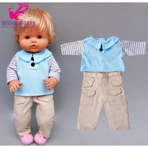 For 16 Inch Nenuco Baby Doll Boy Clothes Fit 40cm Ropa Y Su Hermanita Doll Shirt Pants