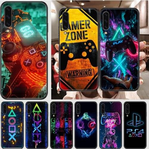 Game Controller PS4 Phone case For Samsung Galaxy A 3 5 7 8 10 20 21 30 40 50 51 70 71 E S 2016 2018 4G black painting bumper