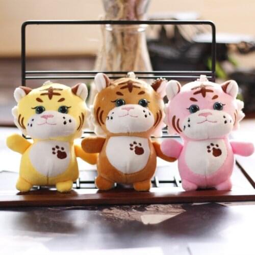 Exquisite popular Cute Cute cartoon tiger plush pendant small mini zodiac tiger doll rag doll cartoon bag ornament kids gift