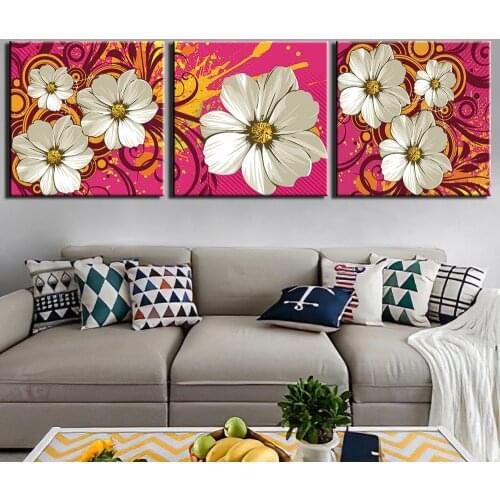 Canvas Painting 3 Pieces Flowers Posters Modern Home Wall Decor Canvas Art HD Print Wall Pictures For Child Bedroom