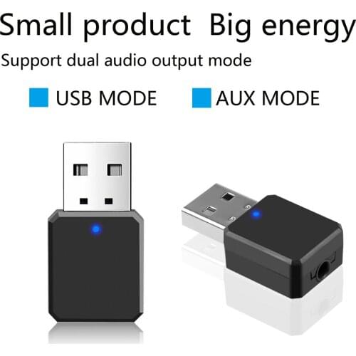 Kebidu Bluetooth 5.0 Mini USB Audio Receiver Adapter 3.5Mm Aux Car Kit Wireless Music Stereo Audio Adapterfor Car Radio PC