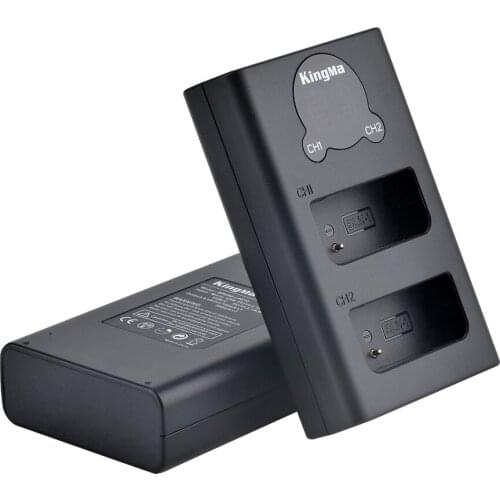KingMa For Olympus BLN-1 Battery Charger Dual USB Charger with LCD Display For Olympus E-M1 E-M5 E-P5 E-M5 Mark II Cameras