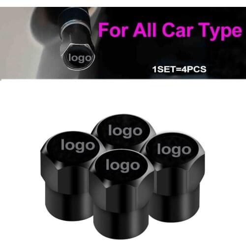 1set 4pcs Full Black Dust-proof Car Rim Tire Valve Caps Accessory Stem Valves Covers Caps for All Car Styling