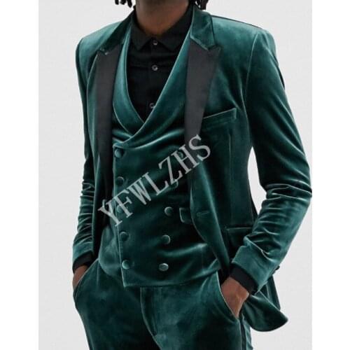 Handsome Groomsmen Peak Lapel Groom Tuxedos Mens Wedding Dress Man Jacket Blazer Prom Dinner (Jacket+Pants+Tie+Vest) A032