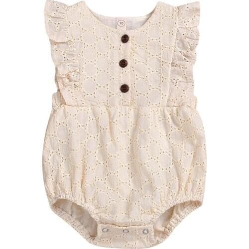 Lovely Newborn Baby Kids Girls Lace Sleeveless Romper Jumpsuit Sunsuit Outfits