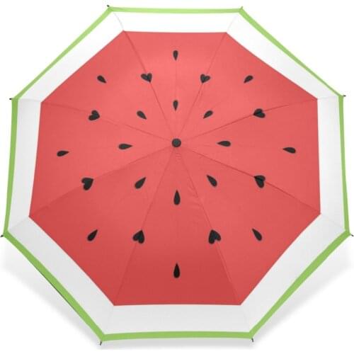Summer Watermelon Pattern Umbrella Female Brand Automatic Clear Folding Umbrella Rain Women Plant Elegant lady Gifts