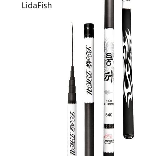 LidaFish 2021 New Extra Long 2.7M-10M Carbon Fiber Stream Hand Pole Ultralight Super hard Travel Telescopic Fishing Rod