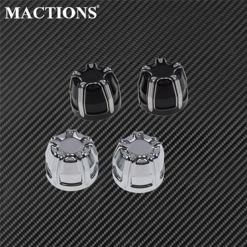 Motorcycle CNC Front Axle Nut Covers Black/Chrome For Harley Touring Street Glide Sportster XL 883 1200 Dyna Softail Fat Boy