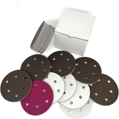 5 Inch 125mm 6 Hole Dry Wet Sponge Sandpaper Flocking Disc Sanding Paper 300-2000 Grit Abrasive Tools Accessories