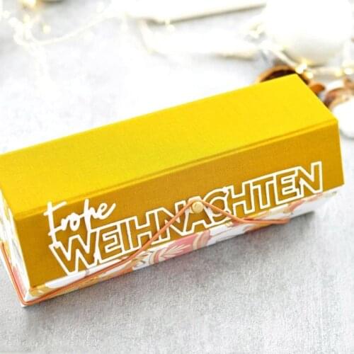 German Word Frohe Weihnachten Cutting Dies Scrapbooking Card Album Making DIY Crafts Stencil Supplies New 2020