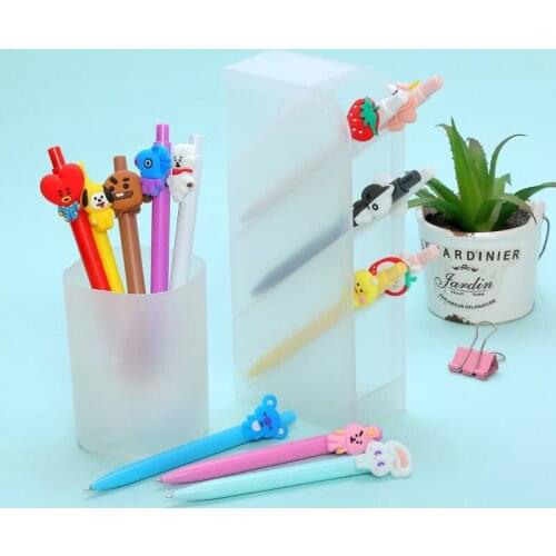 New 1Pc Kawaii Cute Cartoons Rabbit Press Type Black Ink Gel Pen Mechanical pen Writing Pens Kids Gift School Stationery Supplie