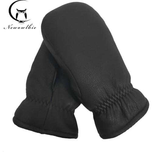 2021 new Mens sheepskin gloves mens leather gloves winter outdoor warm double layer sheepskin thickened deerskin design gloves