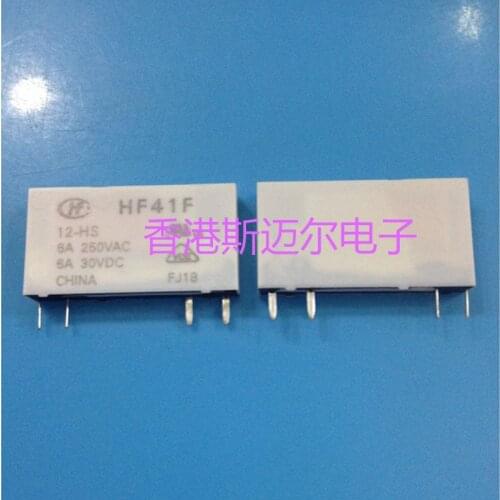 Original New HF HF41F HF41F-5-HS HF41F-12-HS HF41F-24-HS 4PINS 6A 5VDC 12VDC 24VDC Power Relay