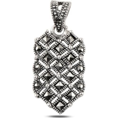 Silver 925 Sterling Marcasite Pendant