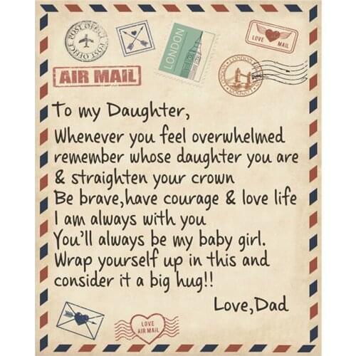 Encourage Letter Blanket To Daughter/Son/Wife Express Love Blanket 3D Print Flannel Blanket on Bed Home Textiles Gift Blanket