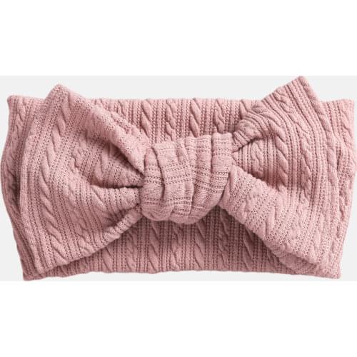 Cable Knit Striped Baby Headband For Girls Nylon Turban For Children Solid Bows Elastic Hair Bands Girl Kids Hair Accessories